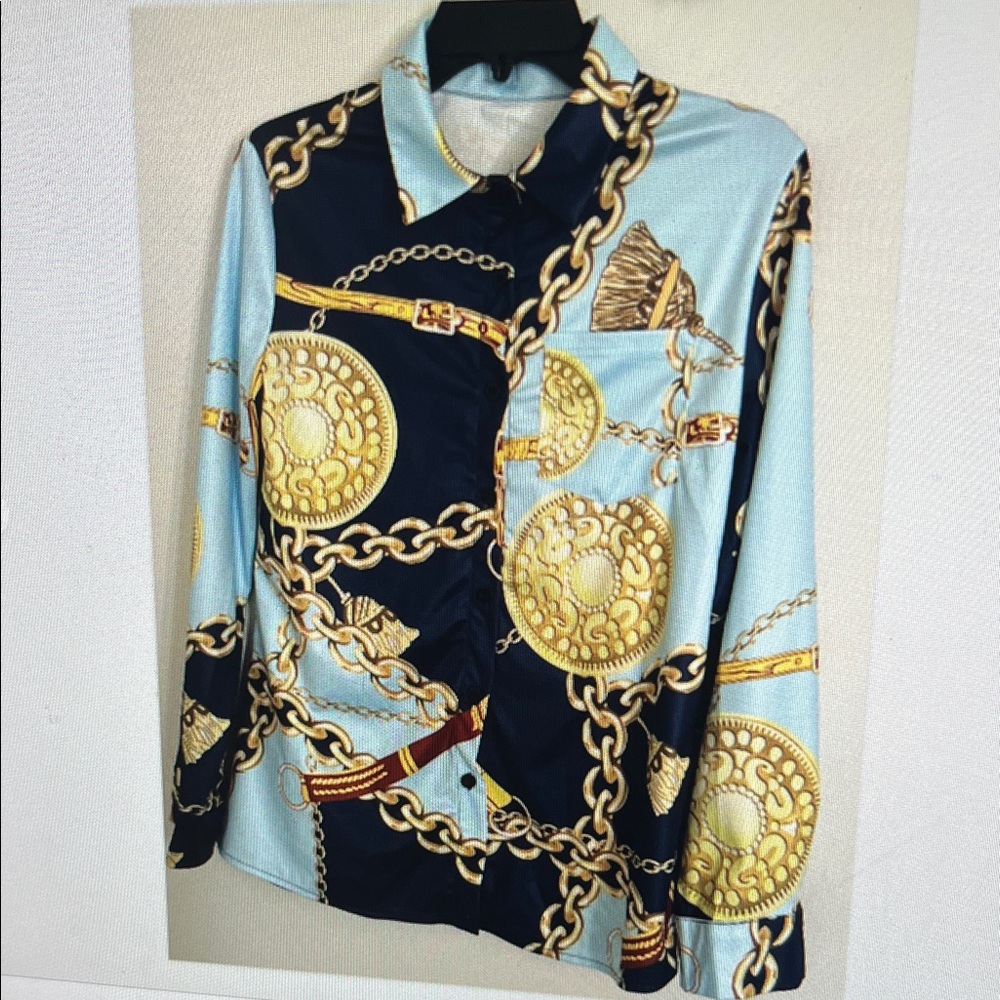 BKOUSES & BUTTON SHIRTS LONG SLEEVES TOPS FLORAL PRINT CASUAL SMALL NWOT